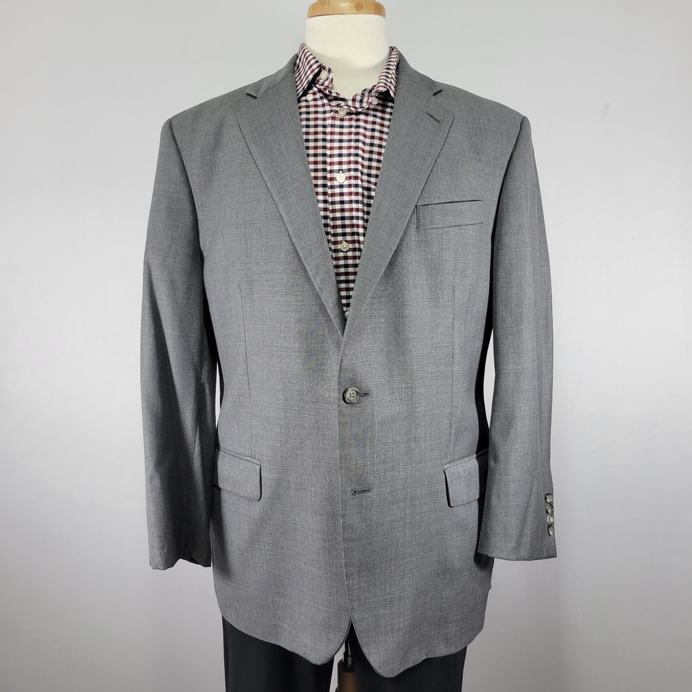 Brooks Brothers Madison‎ Men's Sport Coat Blazer Two Button Gray Wool Saxxon 45R